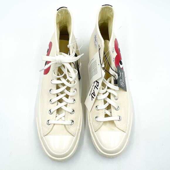 Play Comme des Garcons‎ Converse Hi Top Sneakers Chuck 70 Milk Sz 10 Men main image 6